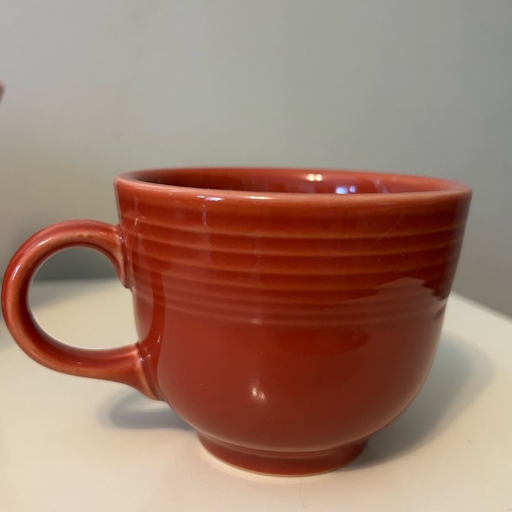 Classic Fiestaware Tea Cups In Retired Color “Paprika”